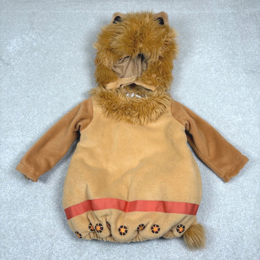 Pottery Barn Kids Lion Costume Toddler 12-24 Months Plush Halloween Brown Tan